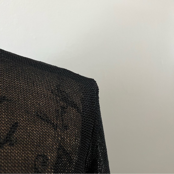 Eileen‎ Fisher Long-Sleeve Black Sheer Knit Cardigan - Picture 5 of 9